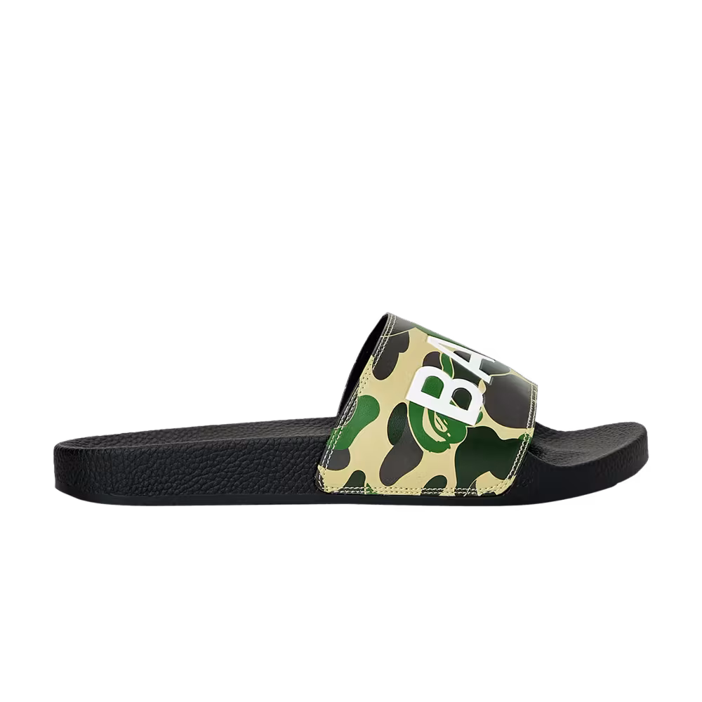 BAPE ABC Camo Slide Green Text