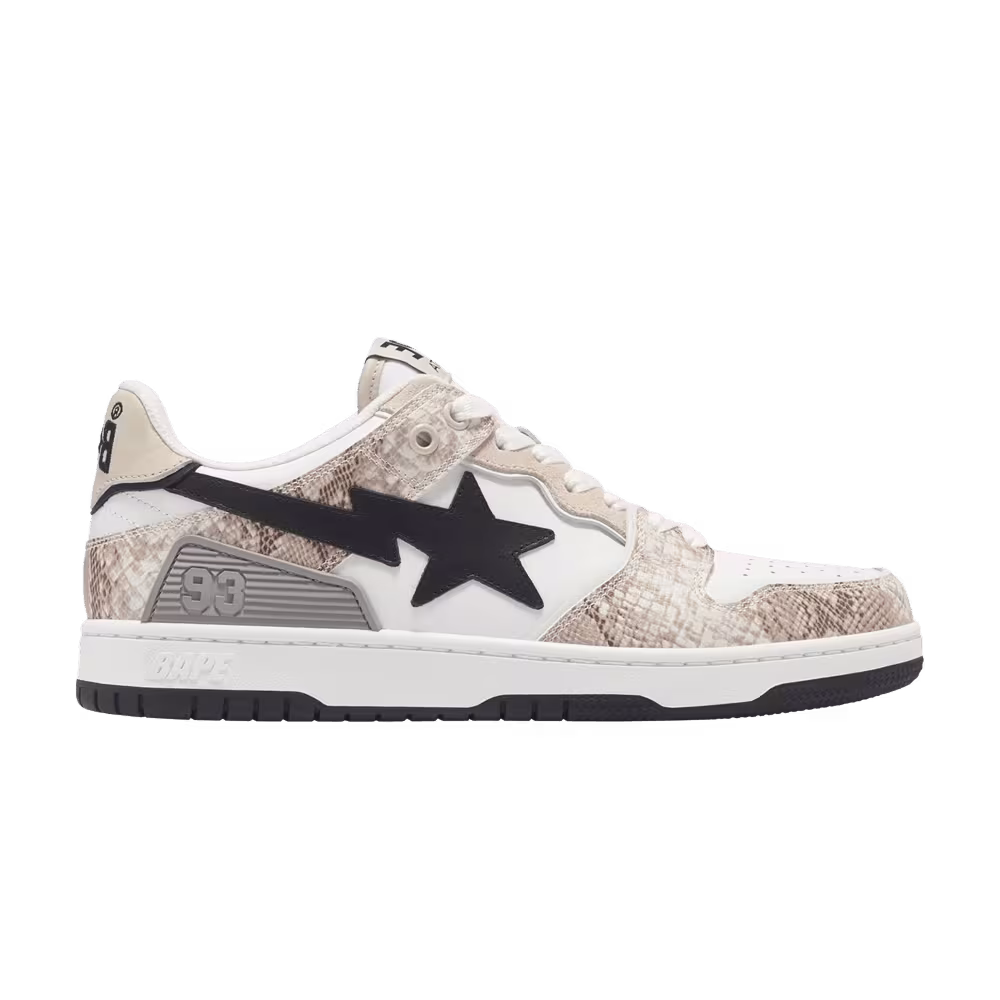 BAPE Women's Sk8 Sta #1 Beige Snakeskin