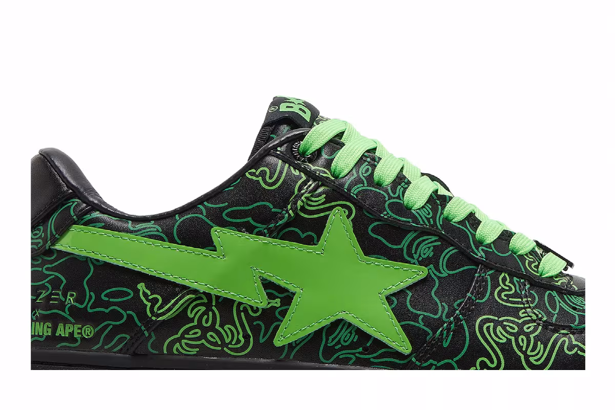 Razer x Bapesta Low M2 Neon Camo, view 3