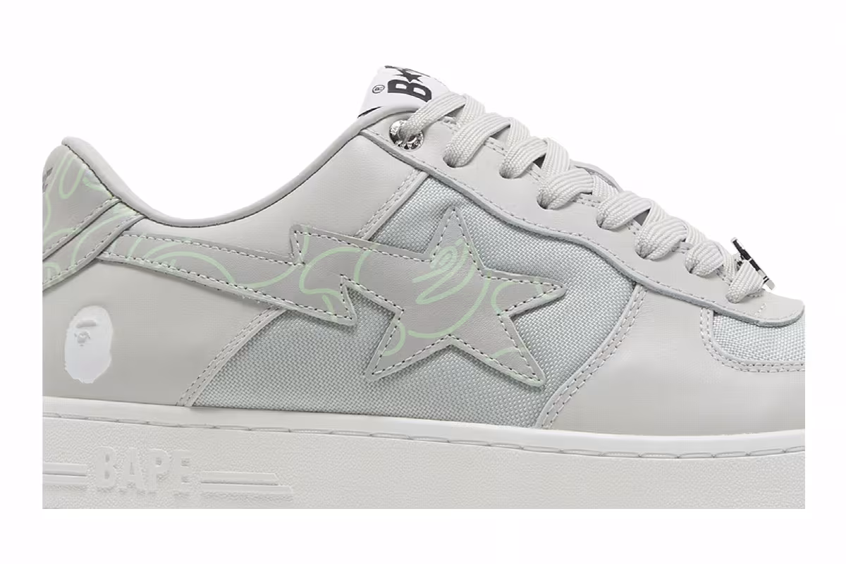 Bapesta Text Code Camo - Grey, view 3