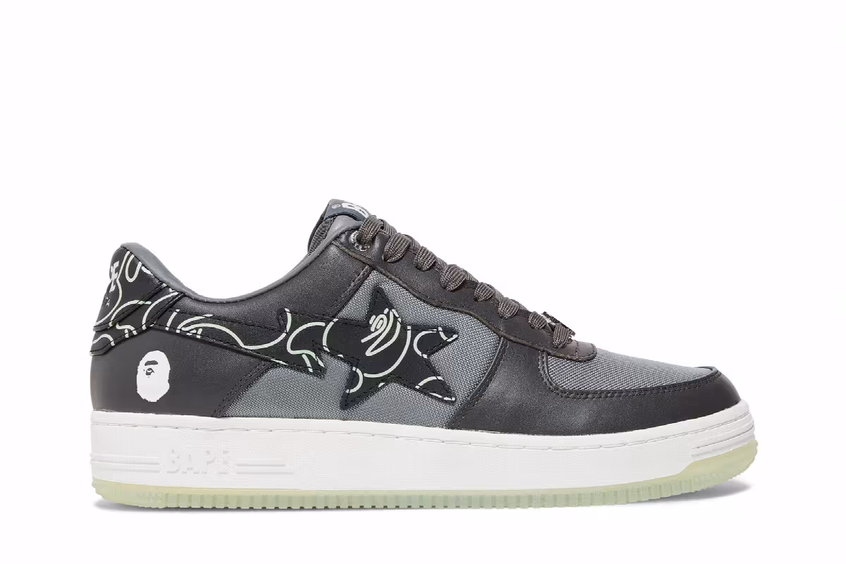 Bapesta Text Code Camo - Charcoal, view 2