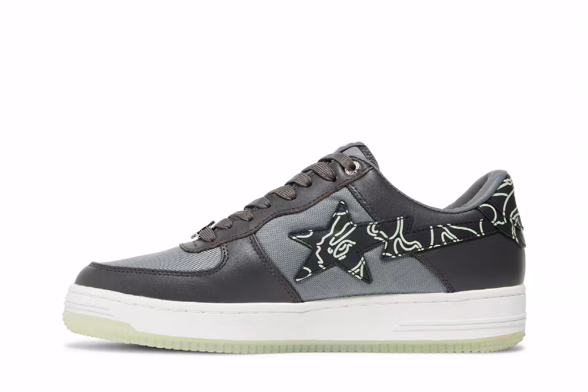 Bapesta Text Code Camo - Charcoal, view 4