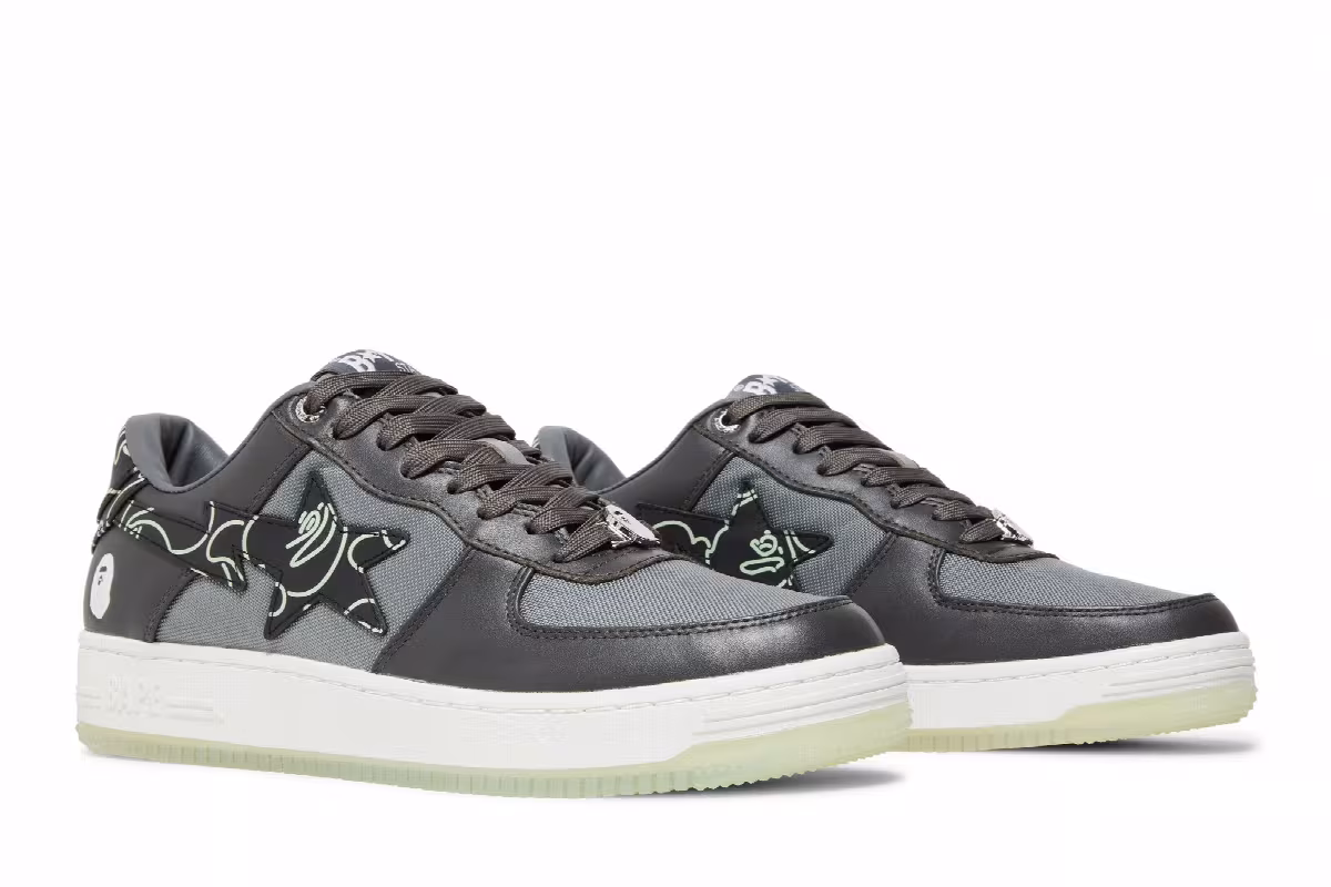 Bapesta Text Code Camo - Charcoal, view 9