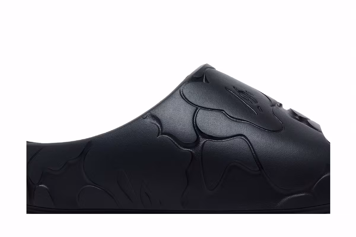BAPE A Bathing Ape Slide #1 Black Solid Camo, view 3