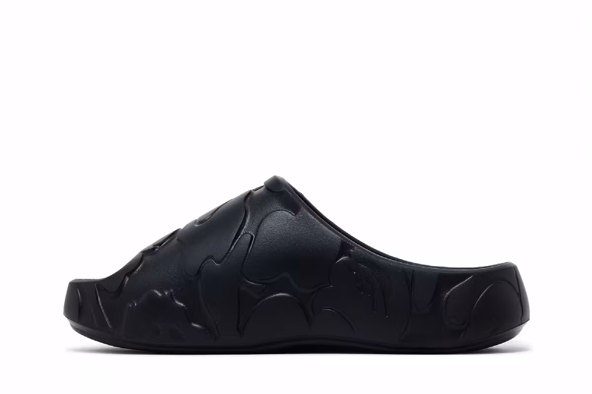 BAPE A Bathing Ape Slide #1 Black Solid Camo, view 4