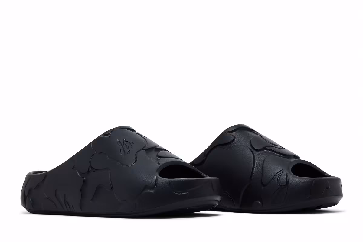 BAPE A Bathing Ape Slide #1 Black Solid Camo, view 9