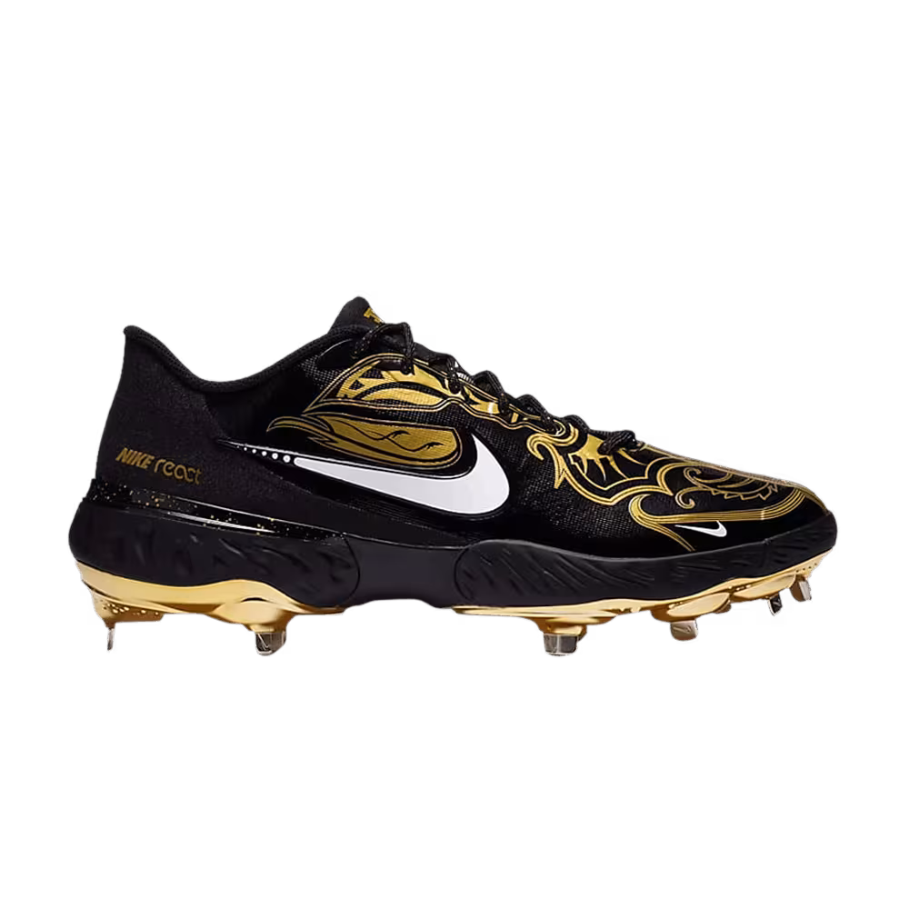Nike Alpha Huarache Elite 3 Low Premium Black Metallic Vivid Gold