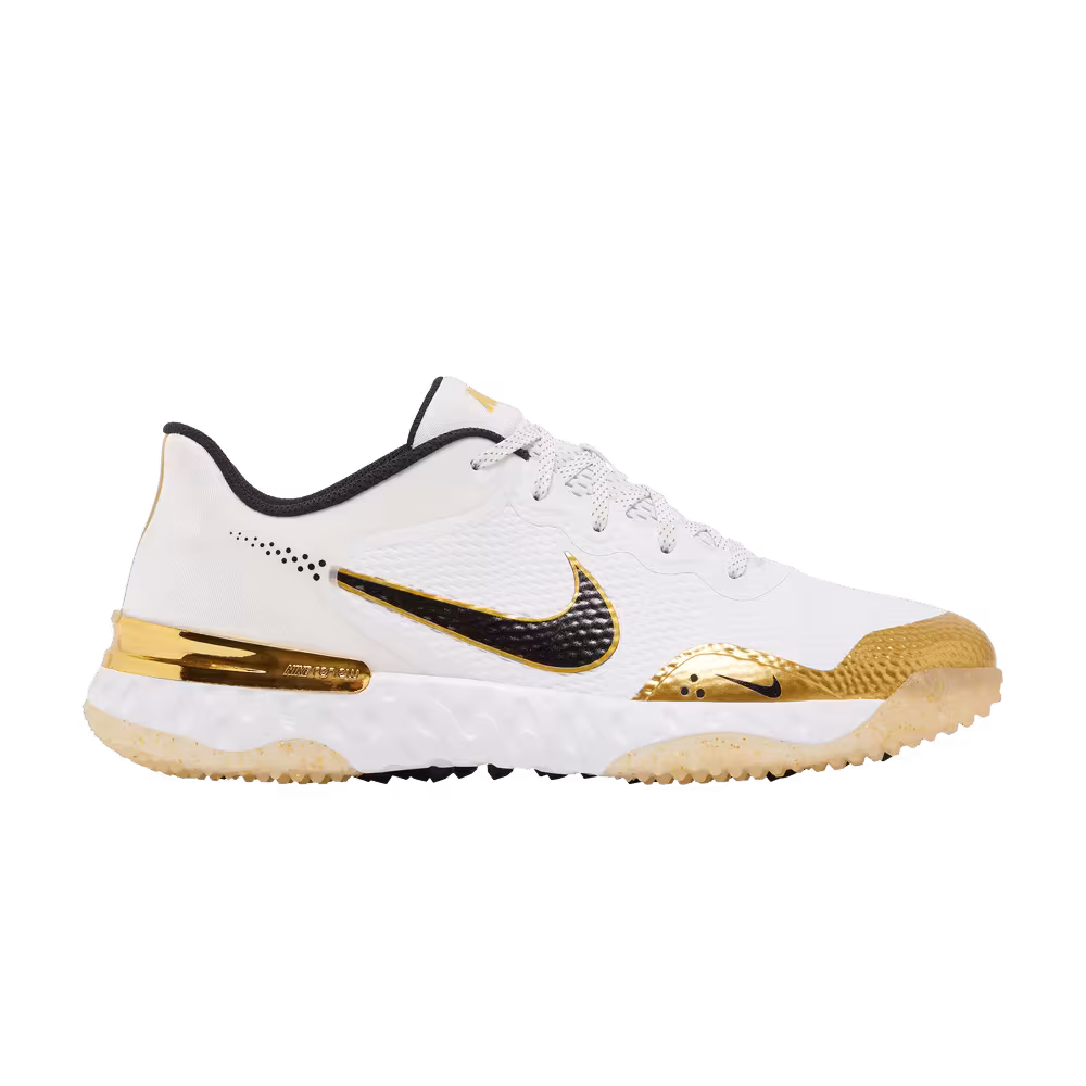 Nike Alpha Huarache Elite 3 Turf White Metallic Gold