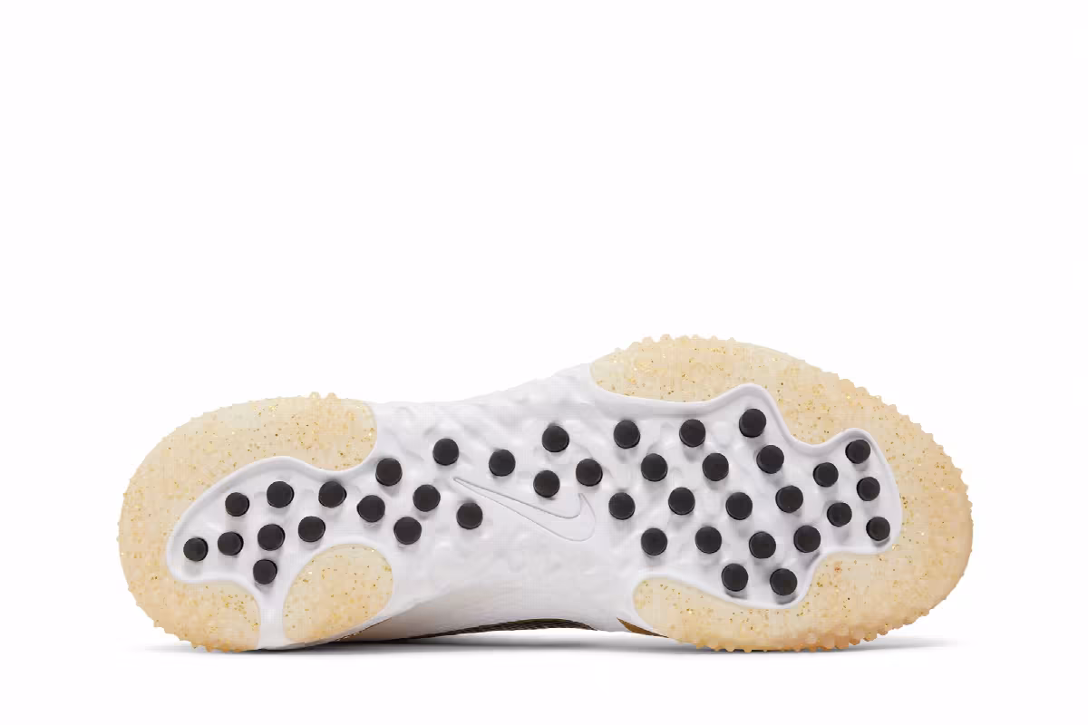 Nike Alpha Huarache Elite 3 Turf White Metallic Gold, view 5