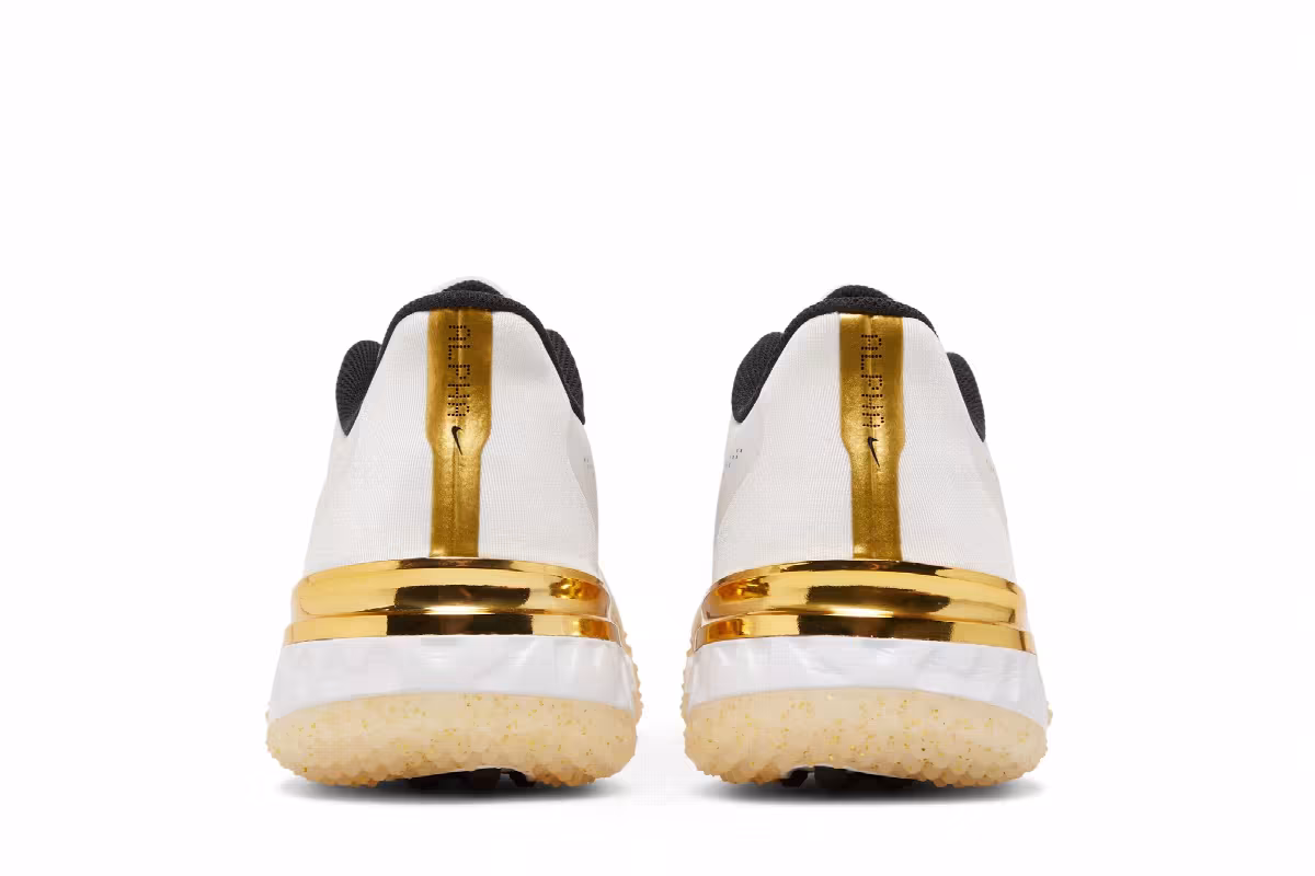 Nike Alpha Huarache Elite 3 Turf White Metallic Gold, view 7