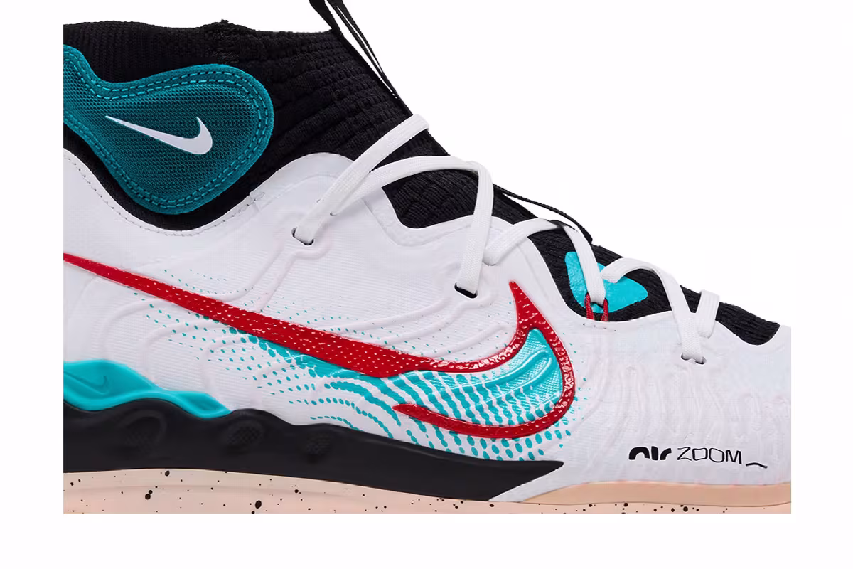 Nike RBI x Alpha Huarache NXT White Black Teal, view 3