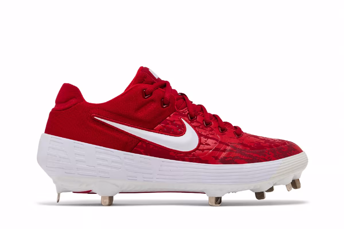 Nike Women's Alpha Huarache Elite 2 Low Red Camo, view 2