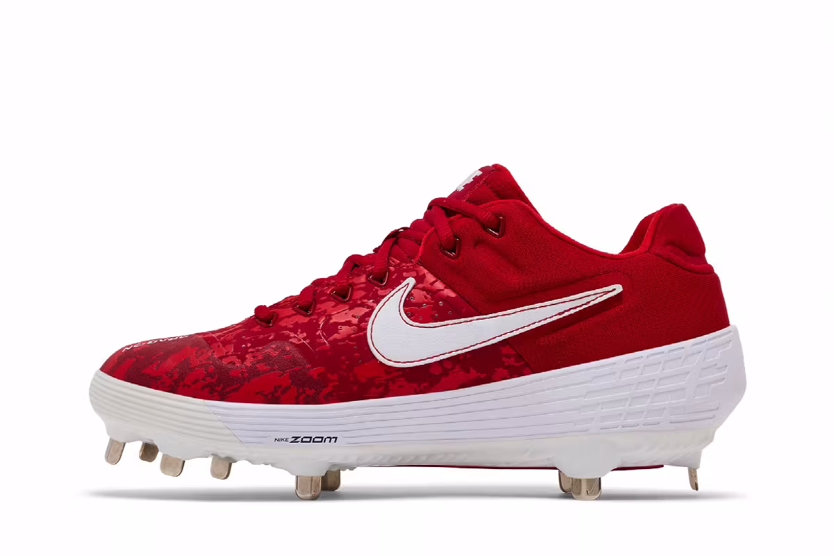 Nike Women's Alpha Huarache Elite 2 Low Red Camo, view 4