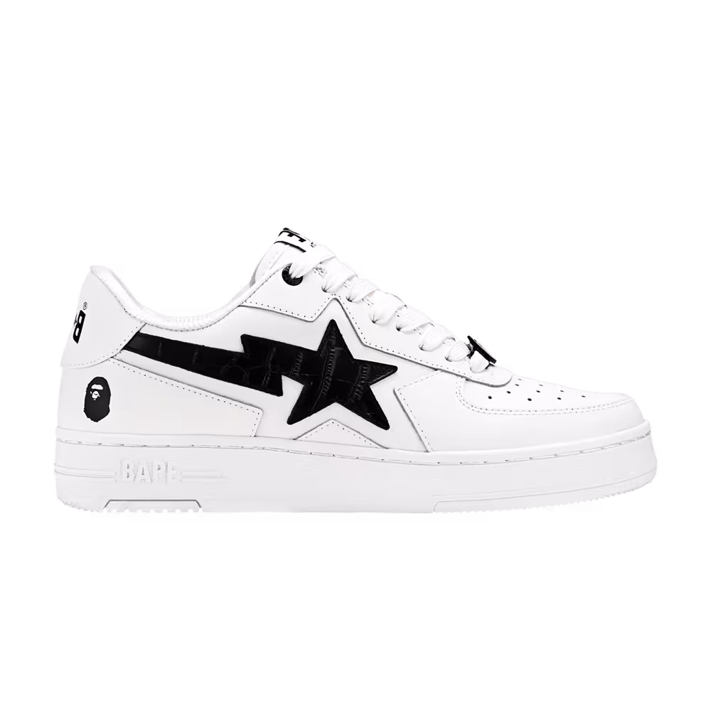 Women's Bapesta Icon #1 White Black Croc