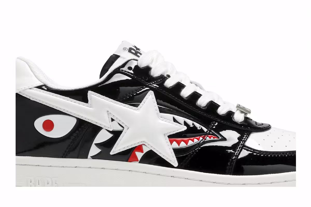 Bapesta Low M1 Shark Face - Black, view 3