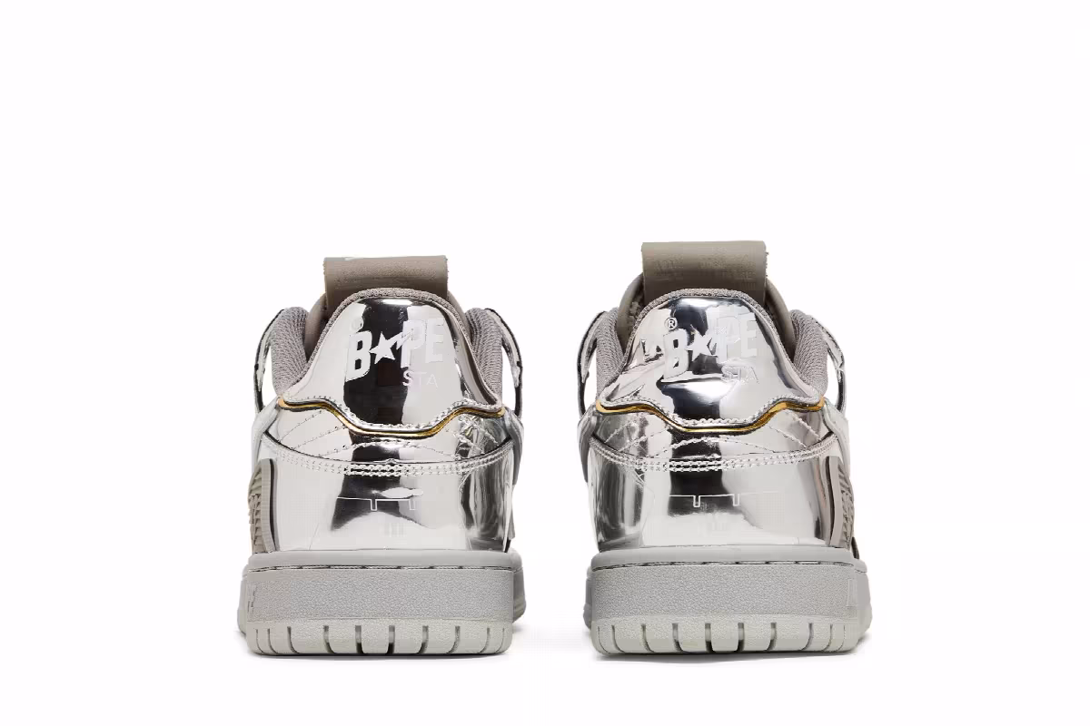 Hajime Sorayama x BAPE Sk8 Sta Silver, view 7