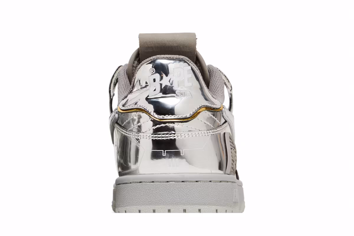 Hajime Sorayama x BAPE Sk8 Sta Silver, view 8
