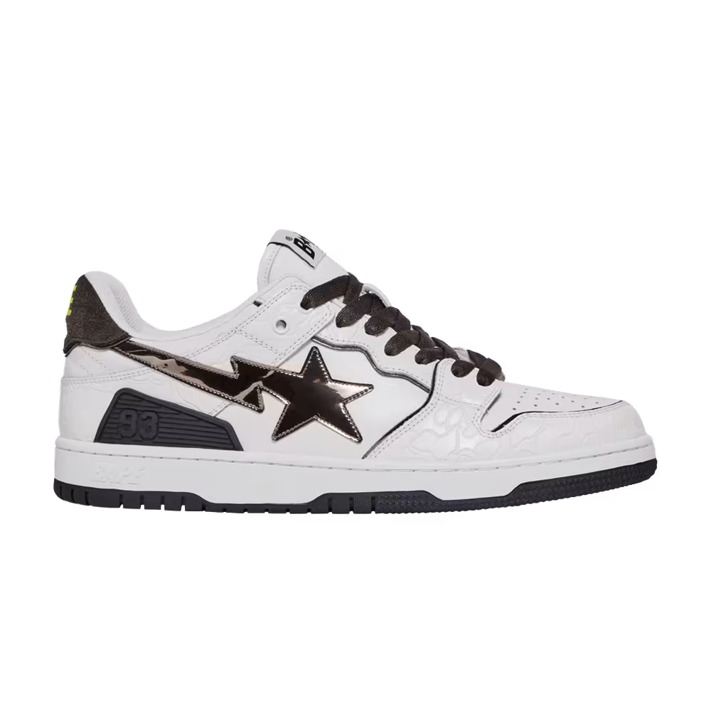 BAPE Sk8 Sta White Metallic Silver