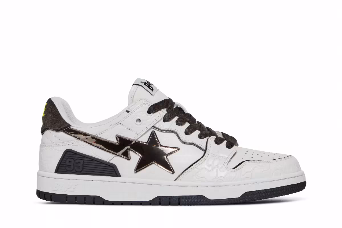 BAPE Sk8 Sta White Metallic Silver, view 2