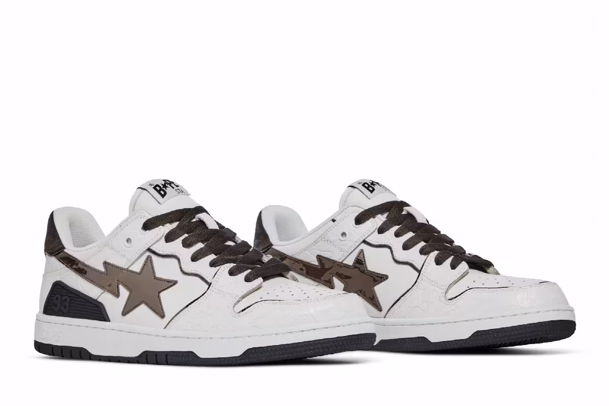 BAPE Sk8 Sta White Metallic Silver, view 9