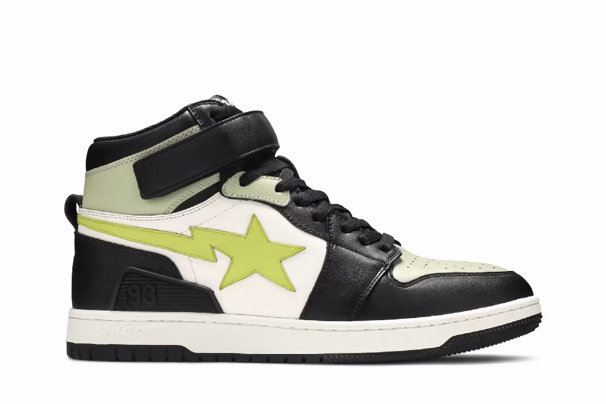 BAPE Block Sta High Black Lime, view 2