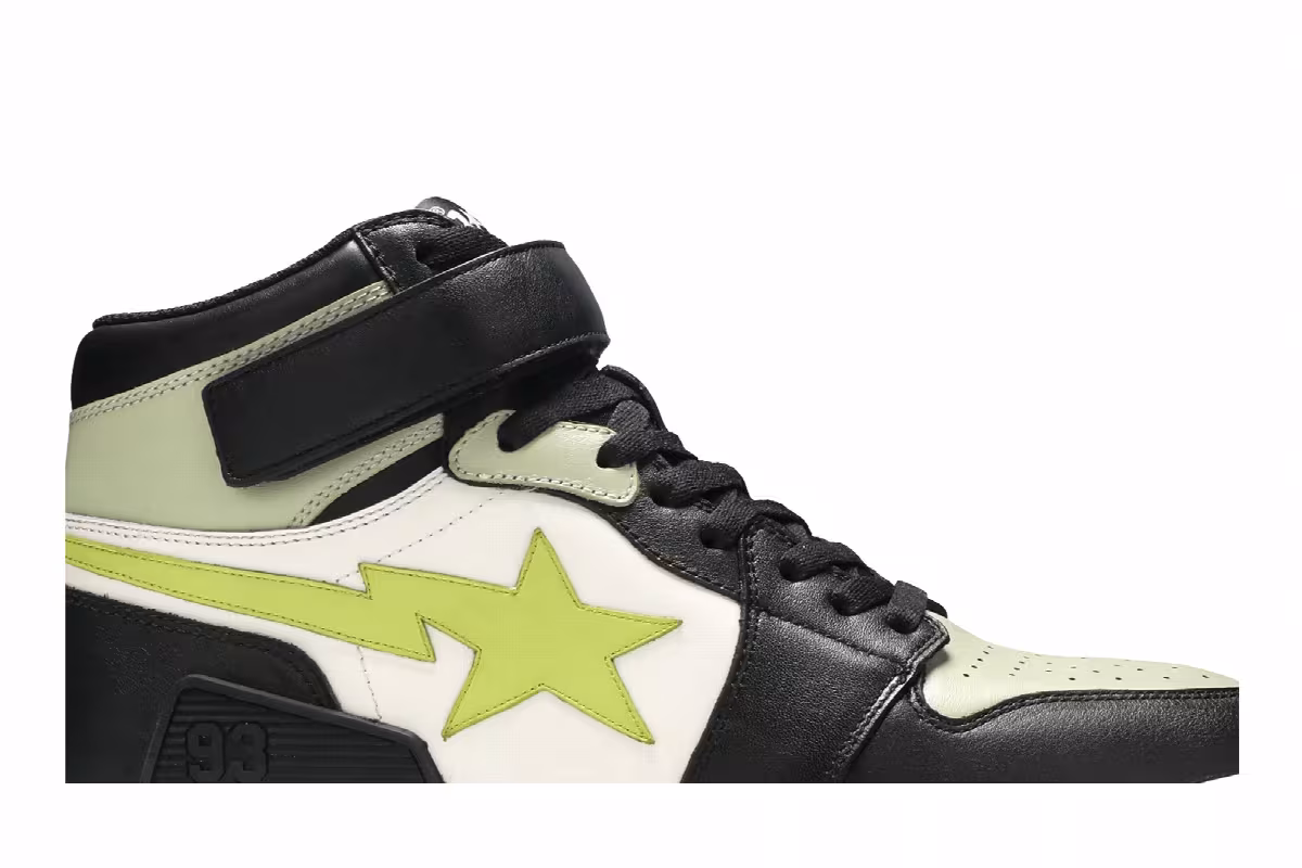 BAPE Block Sta High Black Lime, view 3