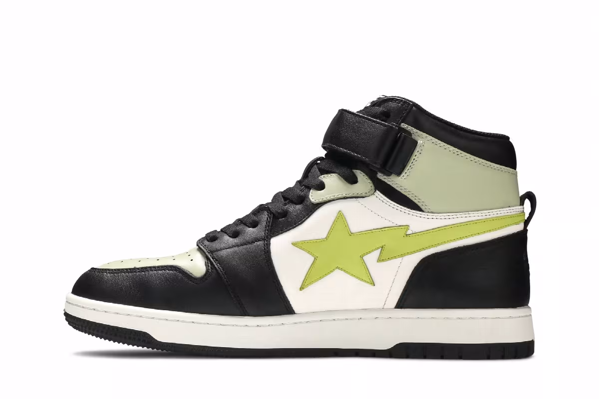 BAPE Block Sta High Black Lime, view 4