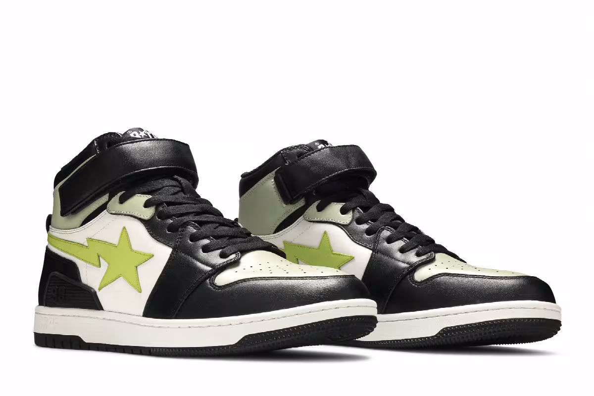 BAPE Block Sta High Black Lime, view 9