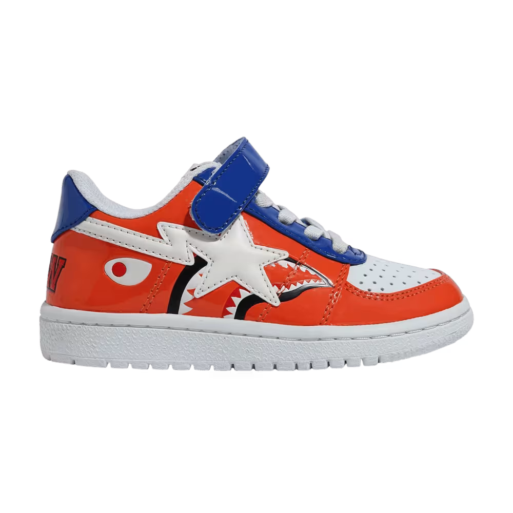 Bapesta Low Kids Orange Shark Face