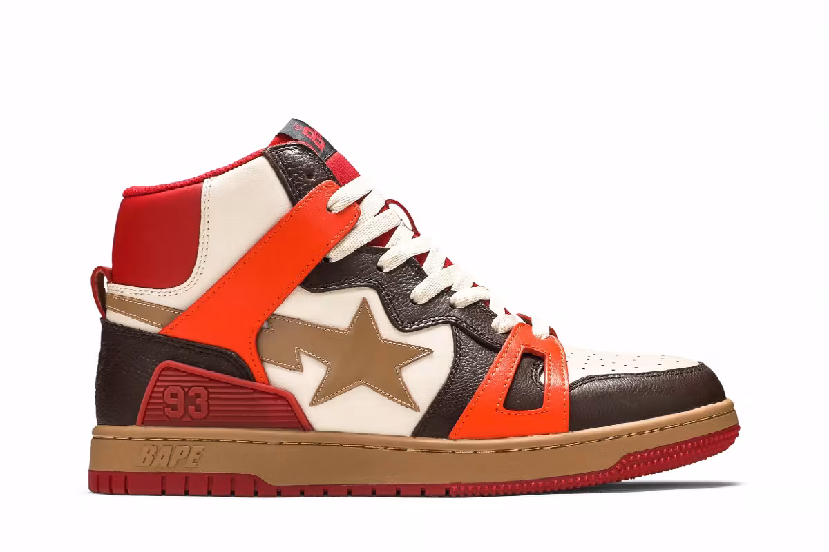 Bape Sta 93 HI Red Orange Light Sand, view 2