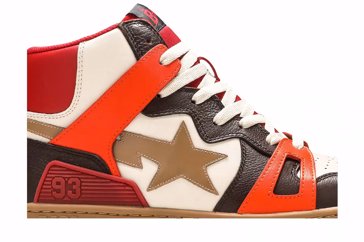 Bape Sta 93 HI Red Orange Light Sand, view 3