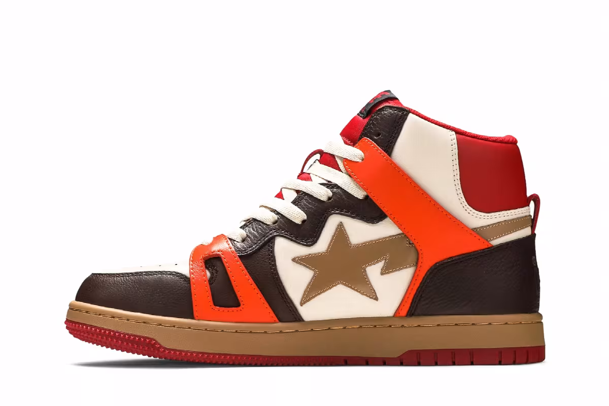 Bape Sta 93 HI Red Orange Light Sand, view 4