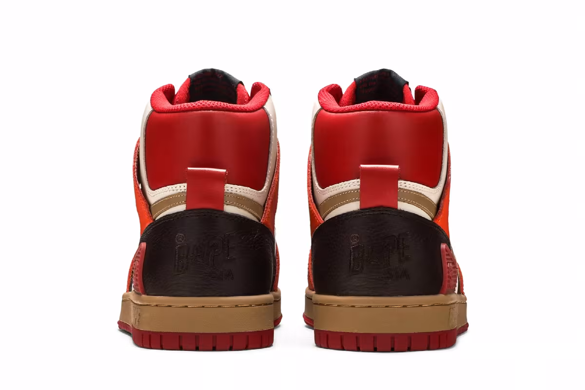 Bape Sta 93 HI Red Orange Light Sand, view 7