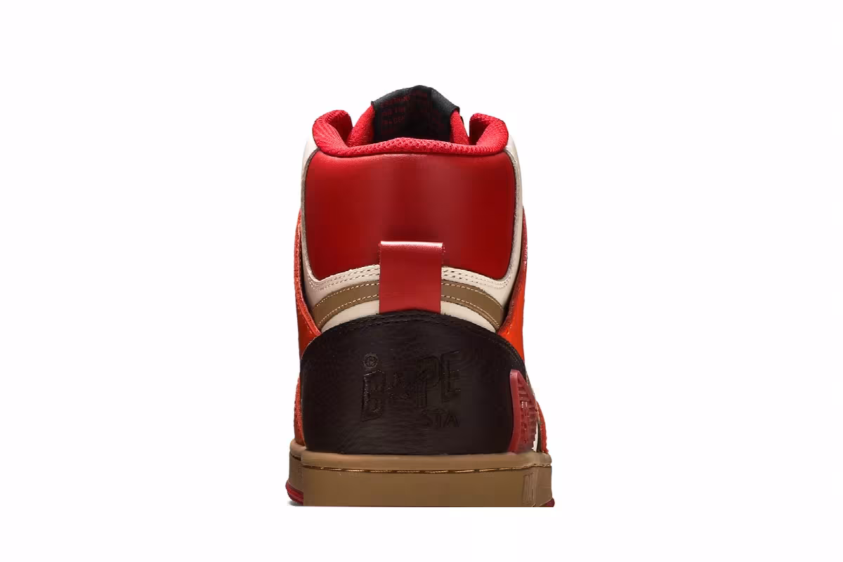 Bape Sta 93 HI Red Orange Light Sand, view 8