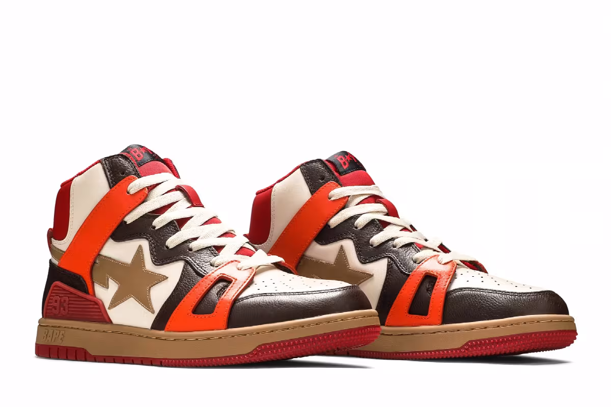 Bape Sta 93 HI Red Orange Light Sand, view 9