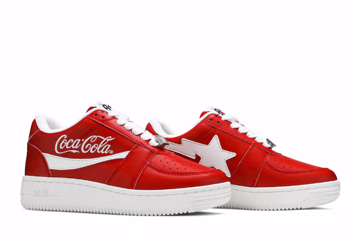 Coca-Cola x Bapesta Low Red, view 9