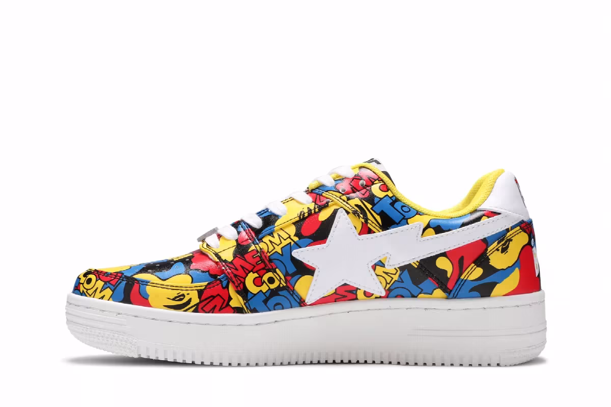 Medicom Toy x Bapesta Low M1 All‑Over Camo, view 4