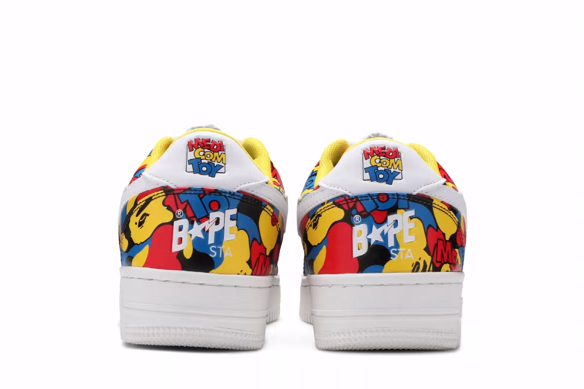 Medicom Toy x Bapesta Low M1 All‑Over Camo, view 7