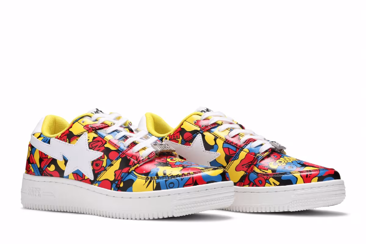Medicom Toy x Bapesta Low M1 All‑Over Camo, view 9