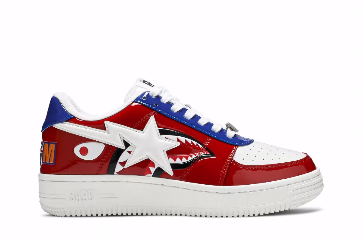 Bapesta Low M2 Red Shark Face, view 2