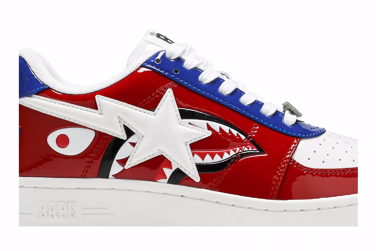 Bapesta Low M2 Red Shark Face, view 3