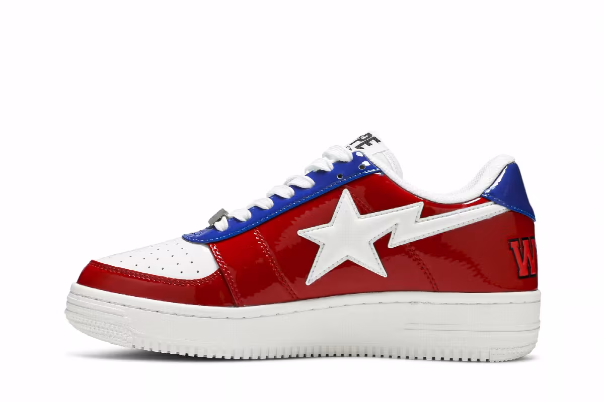 Bapesta Low M2 Red Shark Face, view 4
