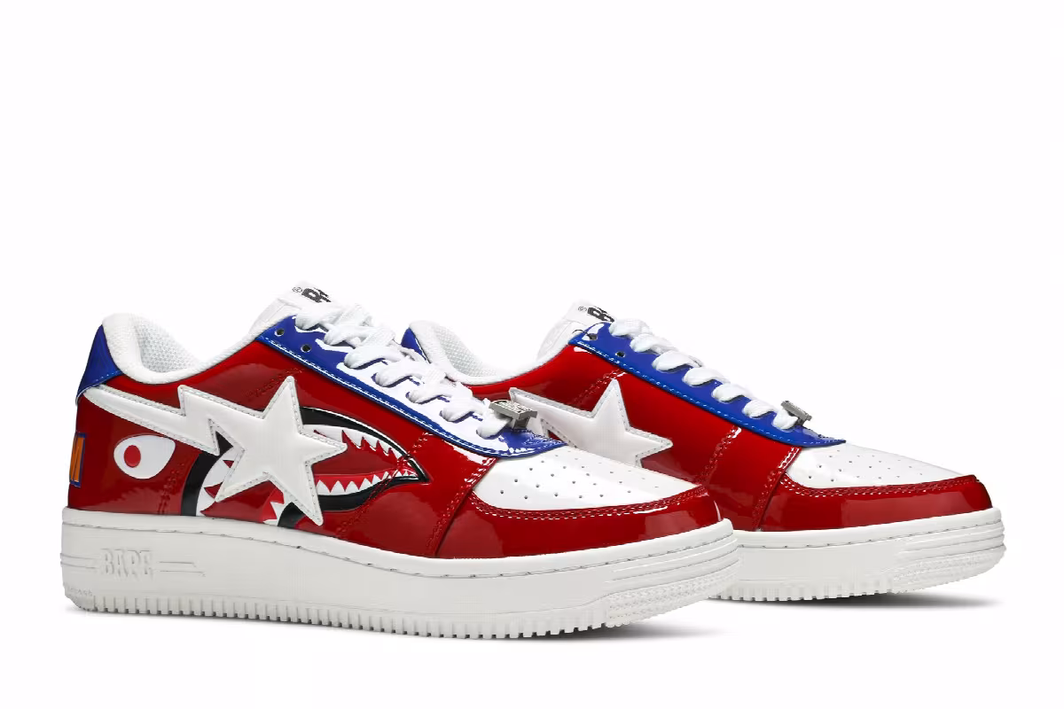 Bapesta Low M2 Red Shark Face, view 9