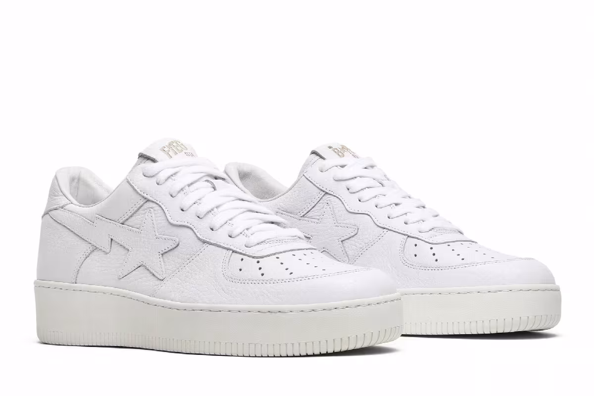 Ronnie Fieg x Bapesta Low White, view 9