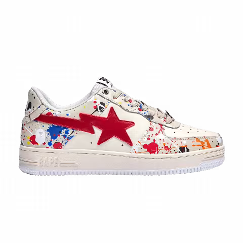 Bapesta Low 'Paint Splatter - Ivory'