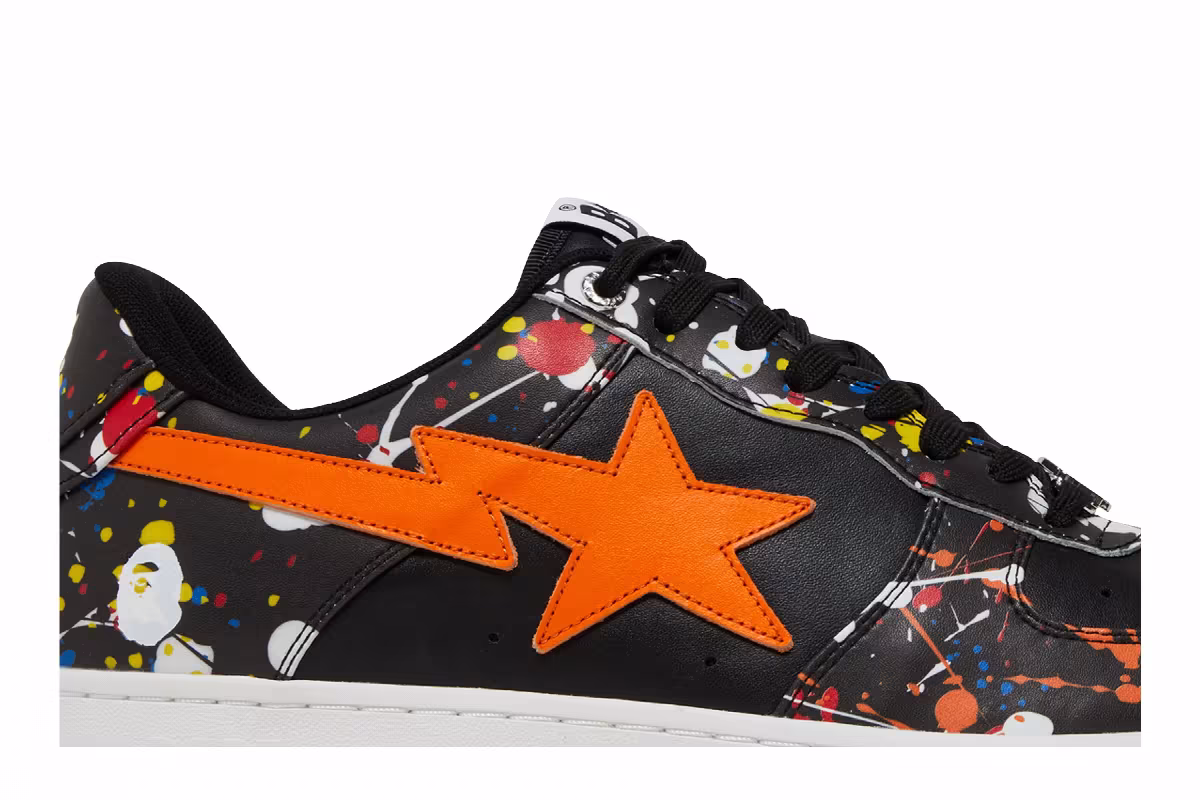 Bapesta Low Paint Splatter - Black, view 3