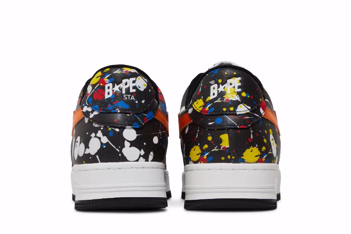 Bapesta Low Paint Splatter - Black, view 7