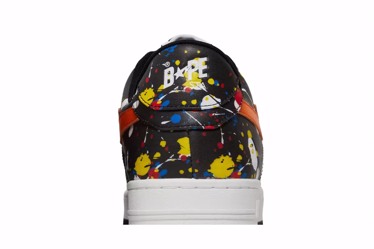 Bapesta Low Paint Splatter - Black, view 8