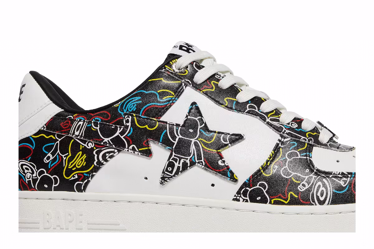 Medicom Toy x Bapesta Low M2 Be@r Camo - Black, view 3