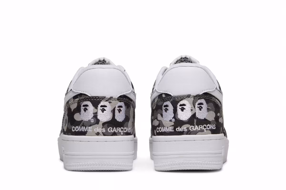 Comme des Garçons x Bapesta Low White Camo, view 7